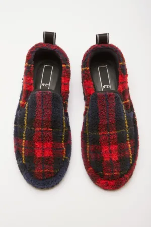 Checked Eco-Shearling Slippers