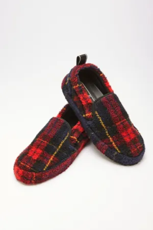 Checked Eco-Shearling Slippers