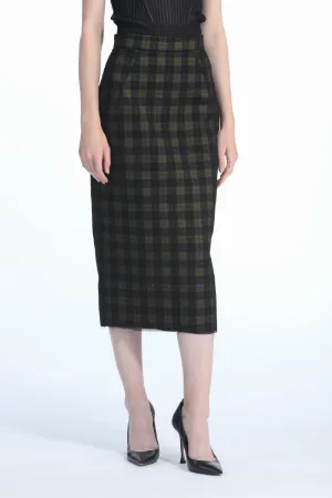 Checked Pencil Skirt