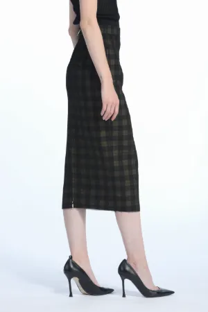 Checked Pencil Skirt