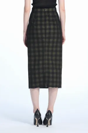 Checked Pencil Skirt