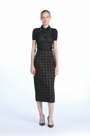 Checked Pencil Skirt