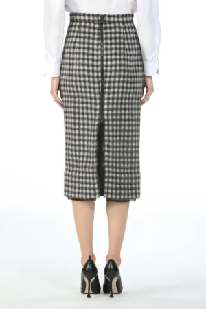 Checked Pencil Skirt