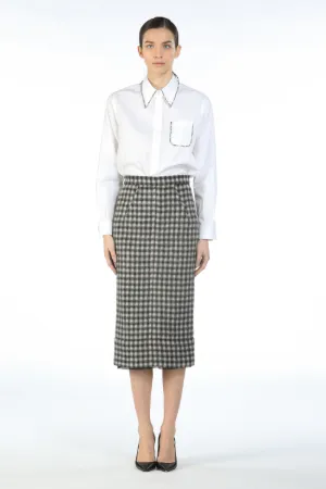 Checked Pencil Skirt