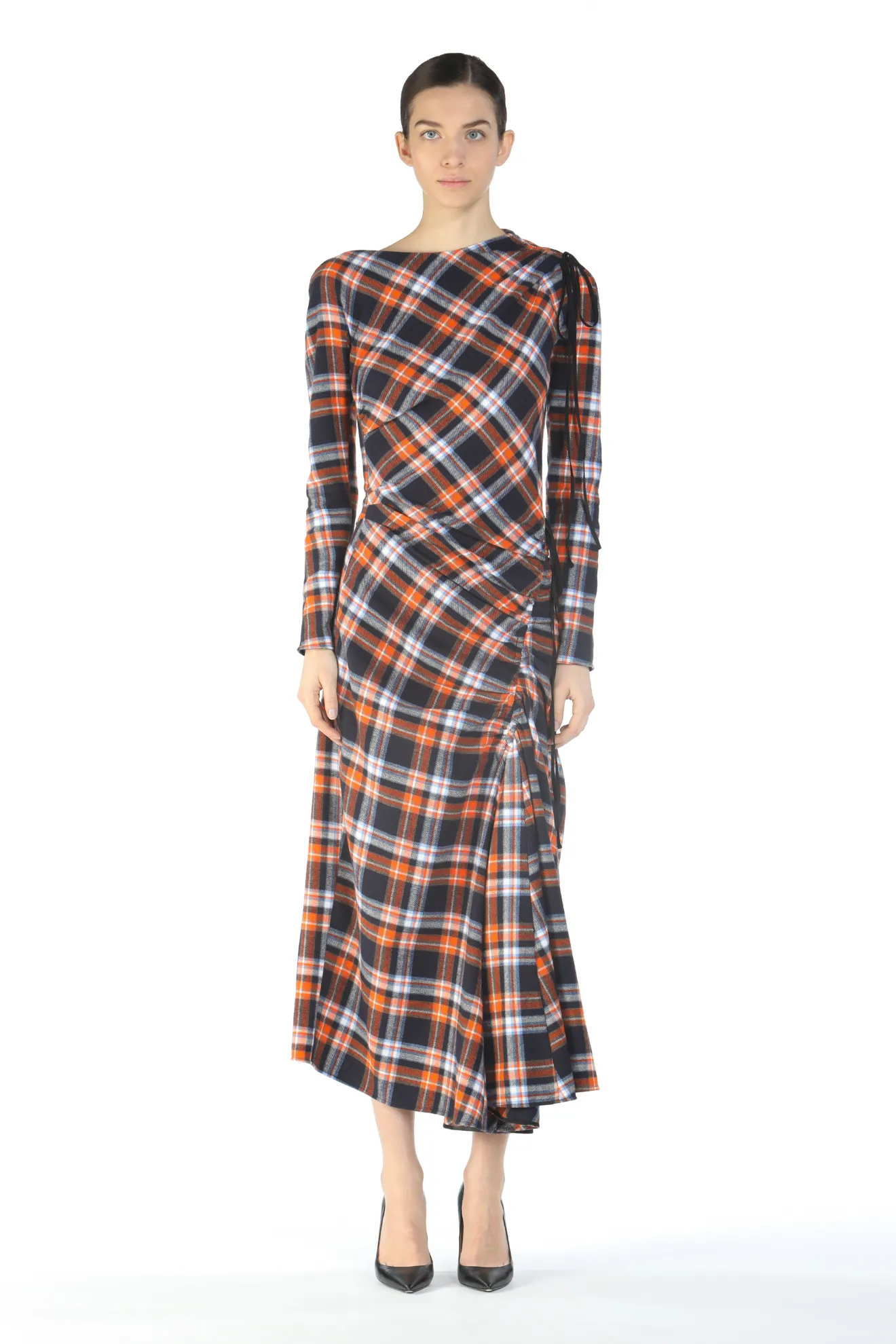 ruched cotton dress