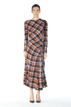 Checked Ruched Dress