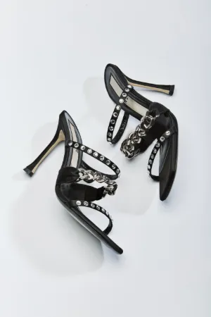 chunky chain crystal-embellished sandals