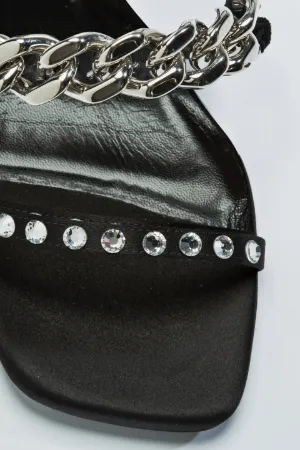 chunky chain crystal-embellished sandals