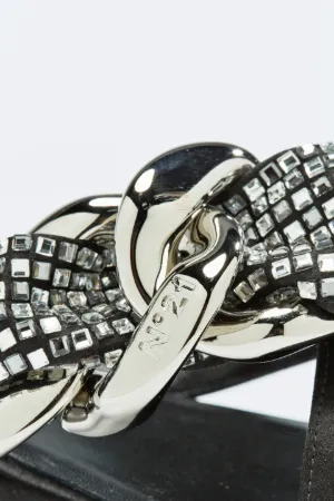 chunky chain crystal-embellished slides