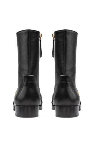 Chunky Chain-Embellished Ankle Boots