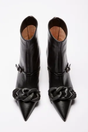 Chunky Chain-Embellished Ankle Boots