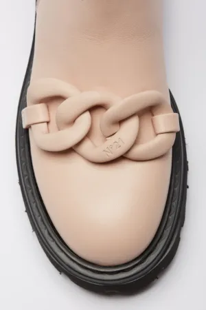 Chunky Chain-Embellished Ankle Boots