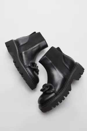 Chunky Chain-Embellished Ankle Boots