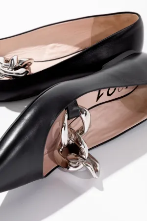 Chunky Chain-Embellished Ballet Flats