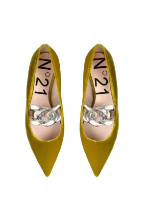 Chunky Chain-Embellished Ballet Flats