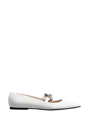 Chunky Chain-Embellished Ballet Flats