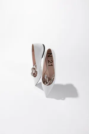 Chunky Chain-Embellished Ballet Flats
