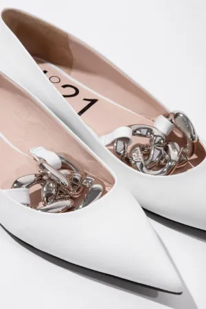 Chunky Chain-Embellished Ballet Flats