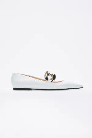 Chunky Chain-Embellished Ballet Flats
