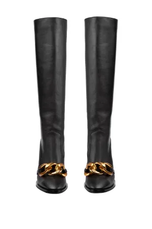 Chunky Chain-Embellished Boots