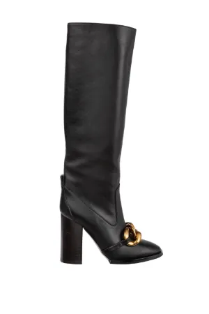 Chunky Chain-Embellished Boots