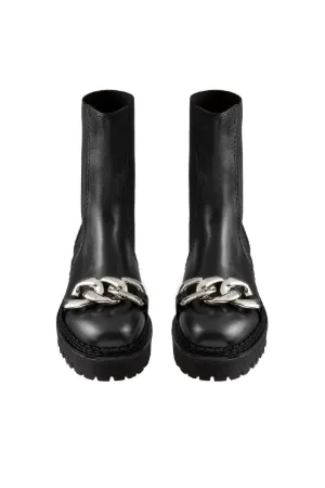 Chunky Chain-Embellished Boots