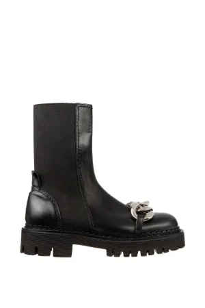 Chunky Chain-Embellished Boots
