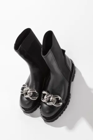 Chunky Chain-Embellished Boots