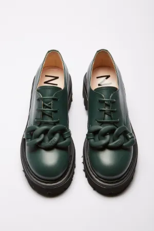 Chunky Chain-Embellished Derby Shoes