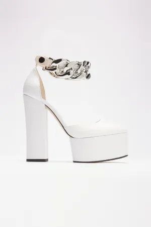 Chunky Chain-Embellished Platform Pumps