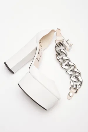 Chunky Chain-Embellished Platform Pumps
