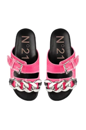 Chunky Chain-Embellished Slides