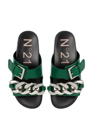 Chunky Chain-Embellished Slides