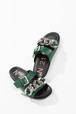 Chunky Chain-Embellished Slides