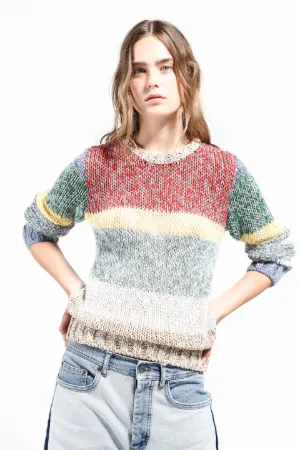 colour-block cotton blend sweater