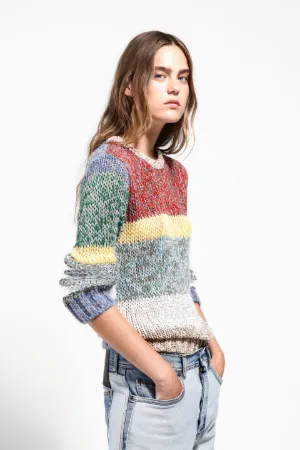 colour-block cotton blend sweater