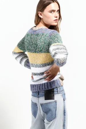 colour-block cotton blend sweater