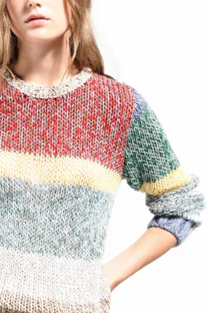 colour-block cotton blend sweater