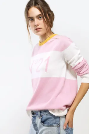 colour-block virgin wool logo sweater