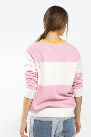 colour-block virgin wool logo sweater