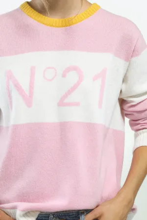colour-block virgin wool logo sweater