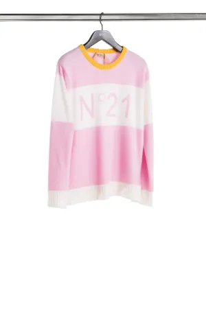 colour-block virgin wool logo sweater