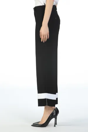 Contrast Cuff Tailored Trousers