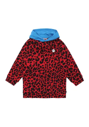 Contrast-hood Leopard-print Hoodie