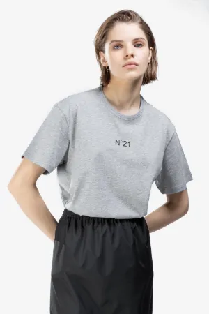 contrast logo print T-shirt