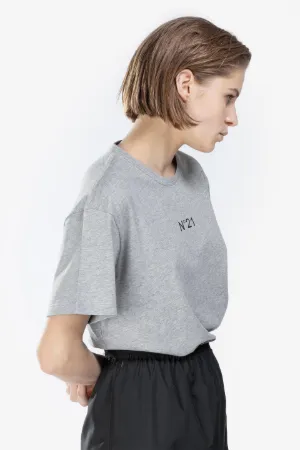 contrast logo print T-shirt
