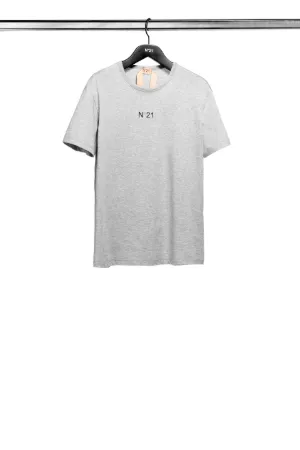 contrast logo print T-shirt