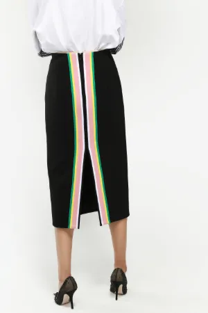 contrast stripe pencil skirt