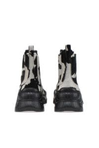 cow print chelsea boots