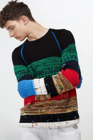 crew neck striped sweater